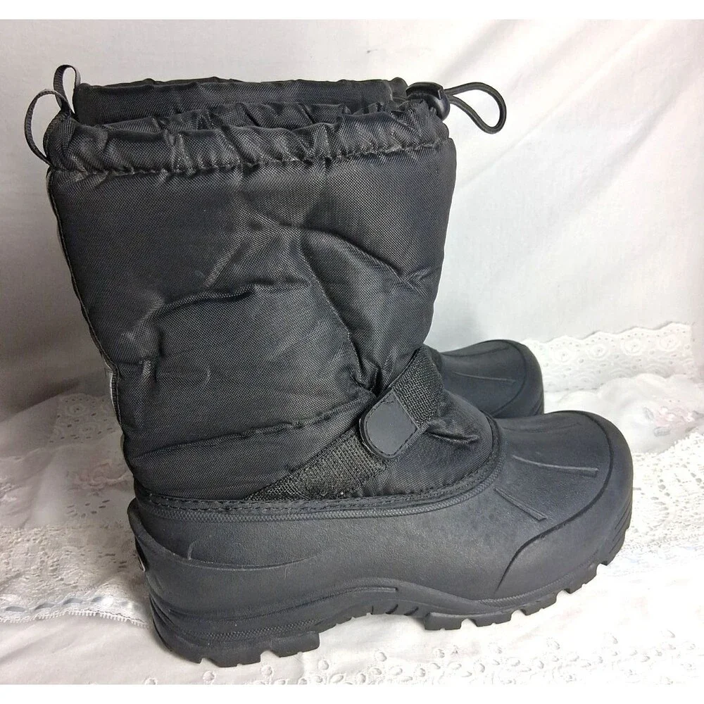 Gander Mountain Boys 6 Snow Boots Black Winter Outdoors sleigh riding cold gear
